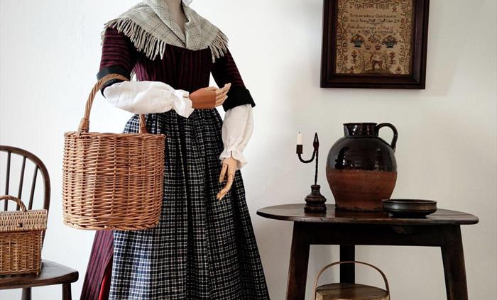 !9th Century Costume , each year we put on a new exhibition featuring a different aspect of the collection , We also give Talks and Classes based upon